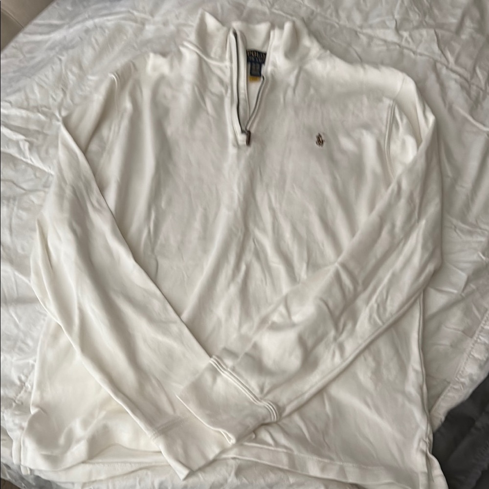 Ralph Lauren Off-White Quarter-Zip Sweater